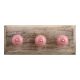 Pink Crackle Ceramic Wooden Hooks